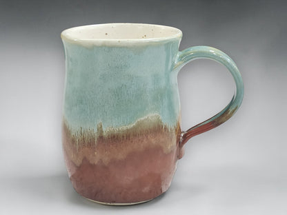 One of a kind handmade pottery mug in natural glaze tones