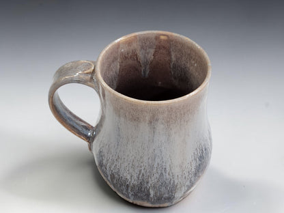 Large handmade Melbourne pottery mug with warm brown and mottled blue glaze