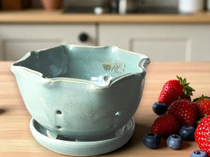 Handmade Pottery Berry Bowl with Saucer | Ceramics Melbourne