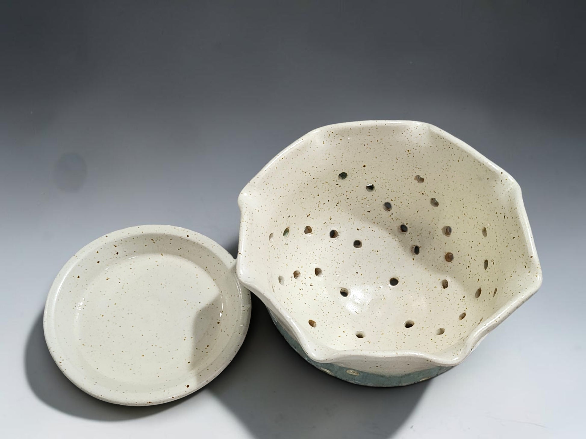 Unique handmade pottery berry bowl and saucer, functional ceramic kitchenware made in Australia