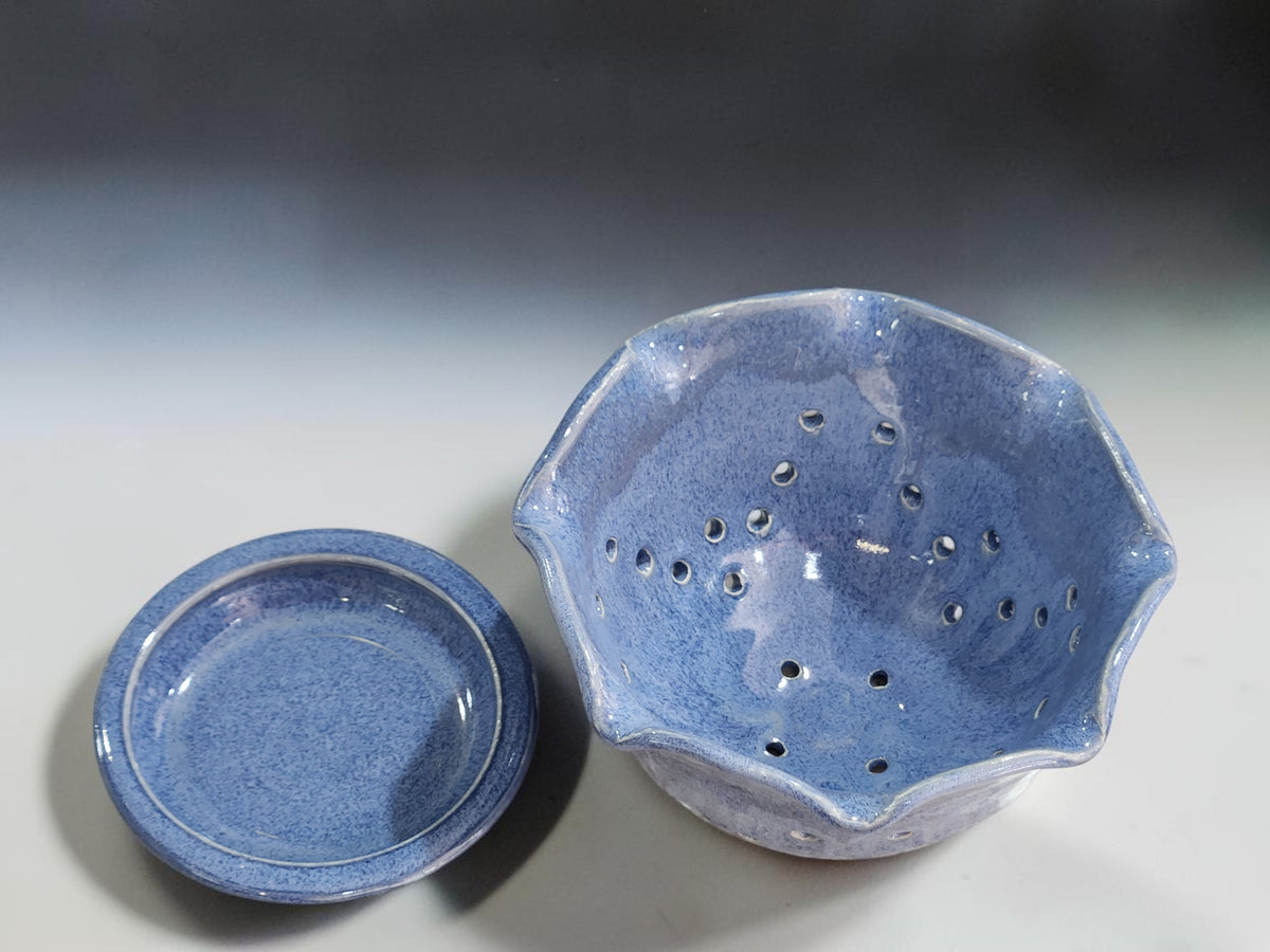 Australian handmade ceramic berry bowl on wooden table