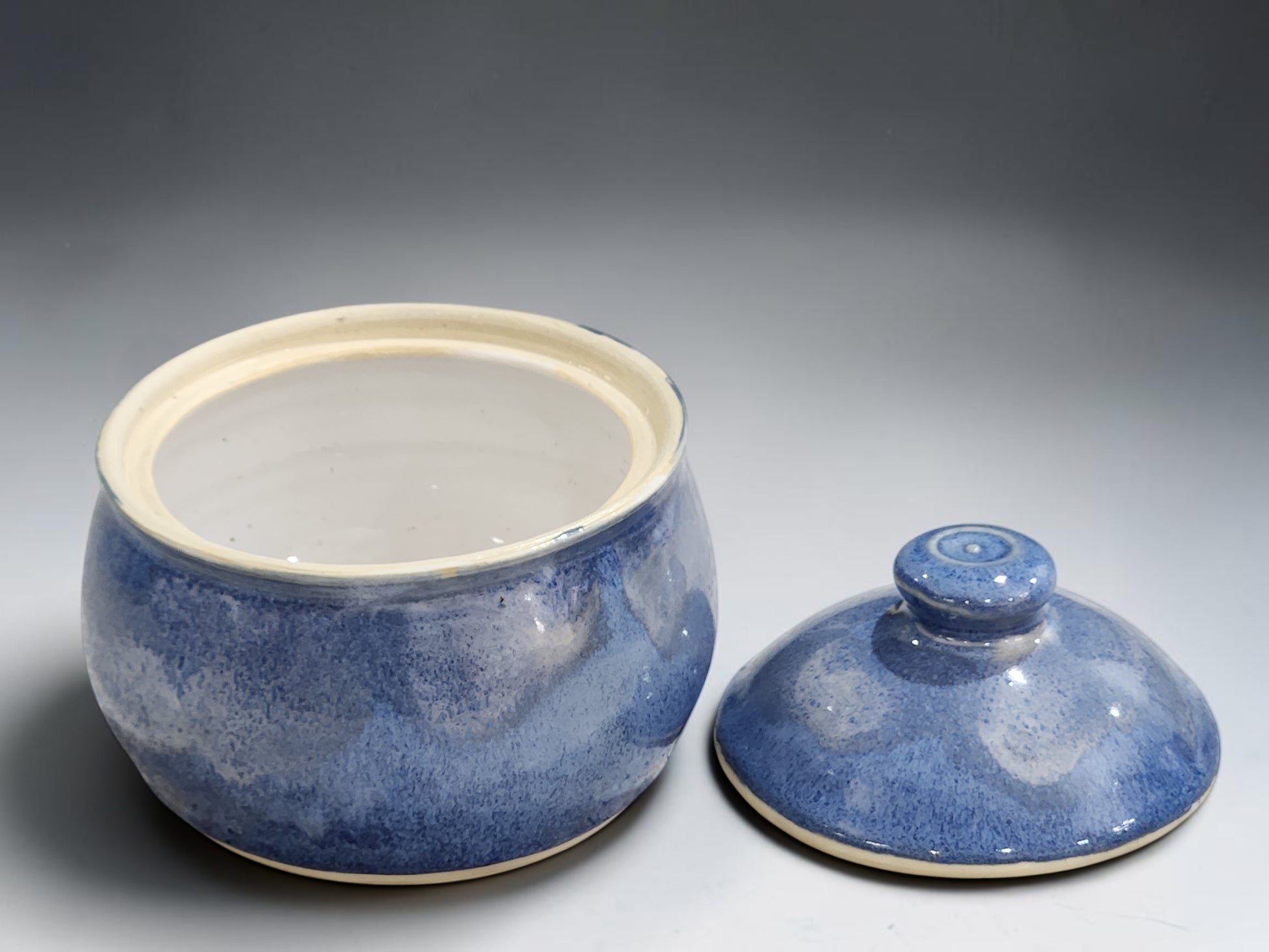 Ceramic sugar pot with lid, handmade in Australia for everyday kitchen and tea table use