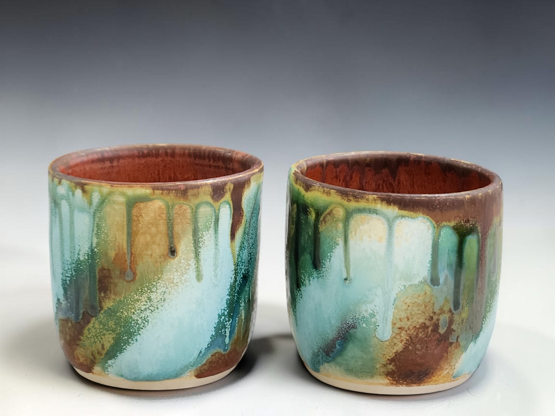 Australian handmade pottery tumbler 300ml in Bush Creek Earth glazes