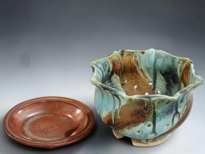 Buxton Pottery handmade berry bowl in Bush Creek glaze, functional ceramic kitchenware for everyday use
