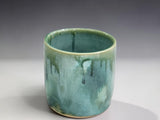 Australian handmade ceramic tumbler in Bush Creek Mist colourway, ideal for water, wine or tea