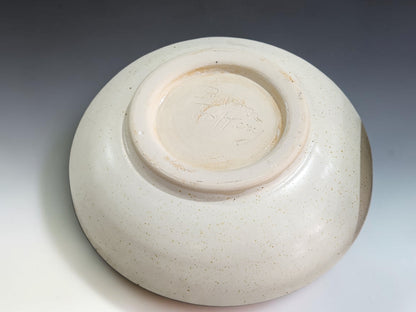 Handmade stoneware bowl with wide shallow form, ideal for pasta, salad, risotto or noodles