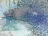 rustic glaze ceramic bowl close up blue green matte glossy ash glaze detail