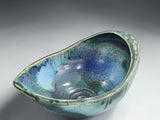 ceramic fruit bowl large handmade pottery with flowing organic form