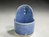 Artisan pottery herb stripper in blue glaze for kitchen use