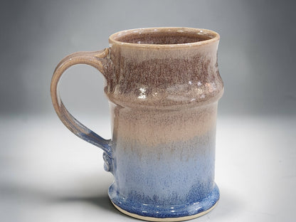 Handmade Ceramic Stein – Oatmeal & Blue Pottery Mug 450ml