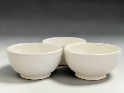 Handmade stoneware noodle bowl in cream speckled glaze by Buxton Pottery