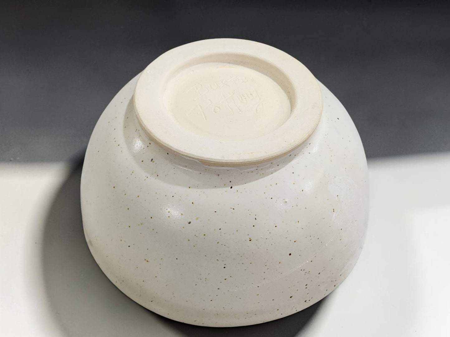  Bottom view of an Australian handmade ceramic bowl for cereal, fruit, yoghurt and granola