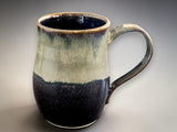 Ceramic coffee mug in Tenmoku and cream glaze handmade in Melbourne