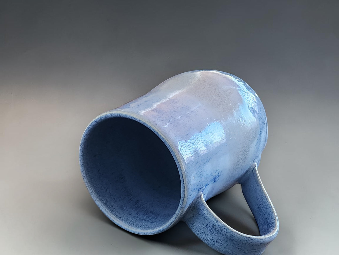 Blue handmade mug for coffee tea or hot chocolate