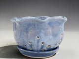 blue ceramic colander bowl handmade pottery berry bowl Melbourne