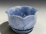 handmade pottery berry bowl with holes for draining strawberries