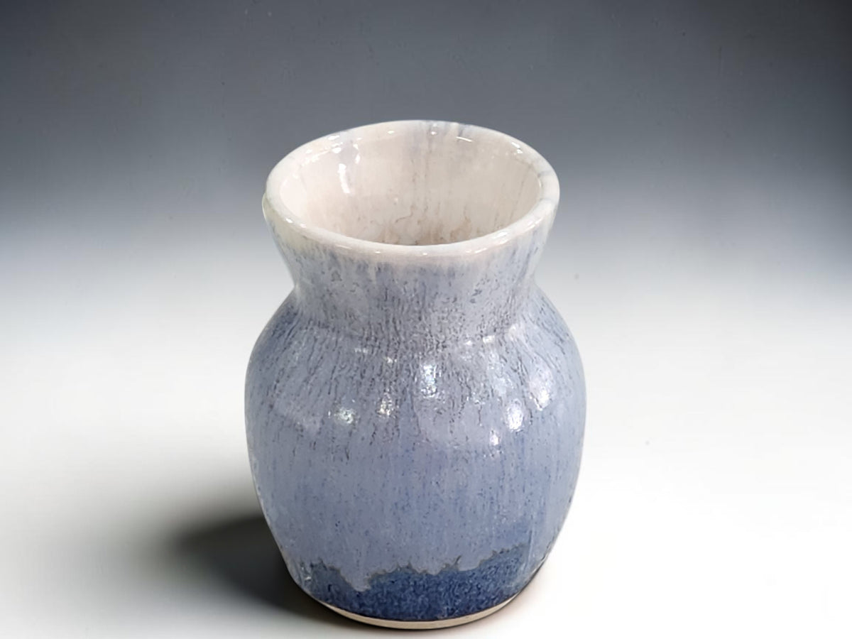 Handmade blue pottery bud vase by Buxton Pottery Melbourne
