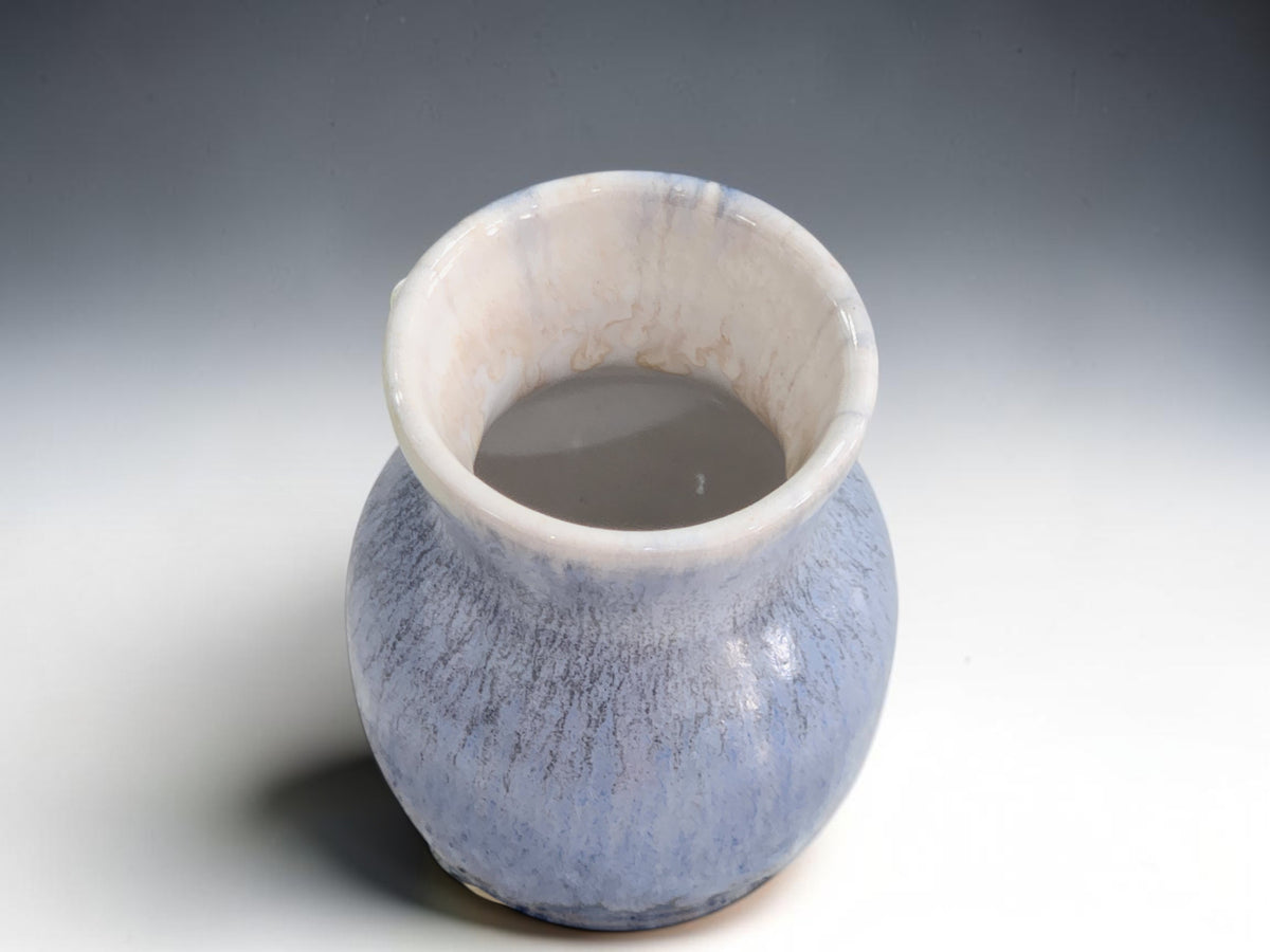 Petite 9cm blue and white ceramic flower vase handmade in Australia