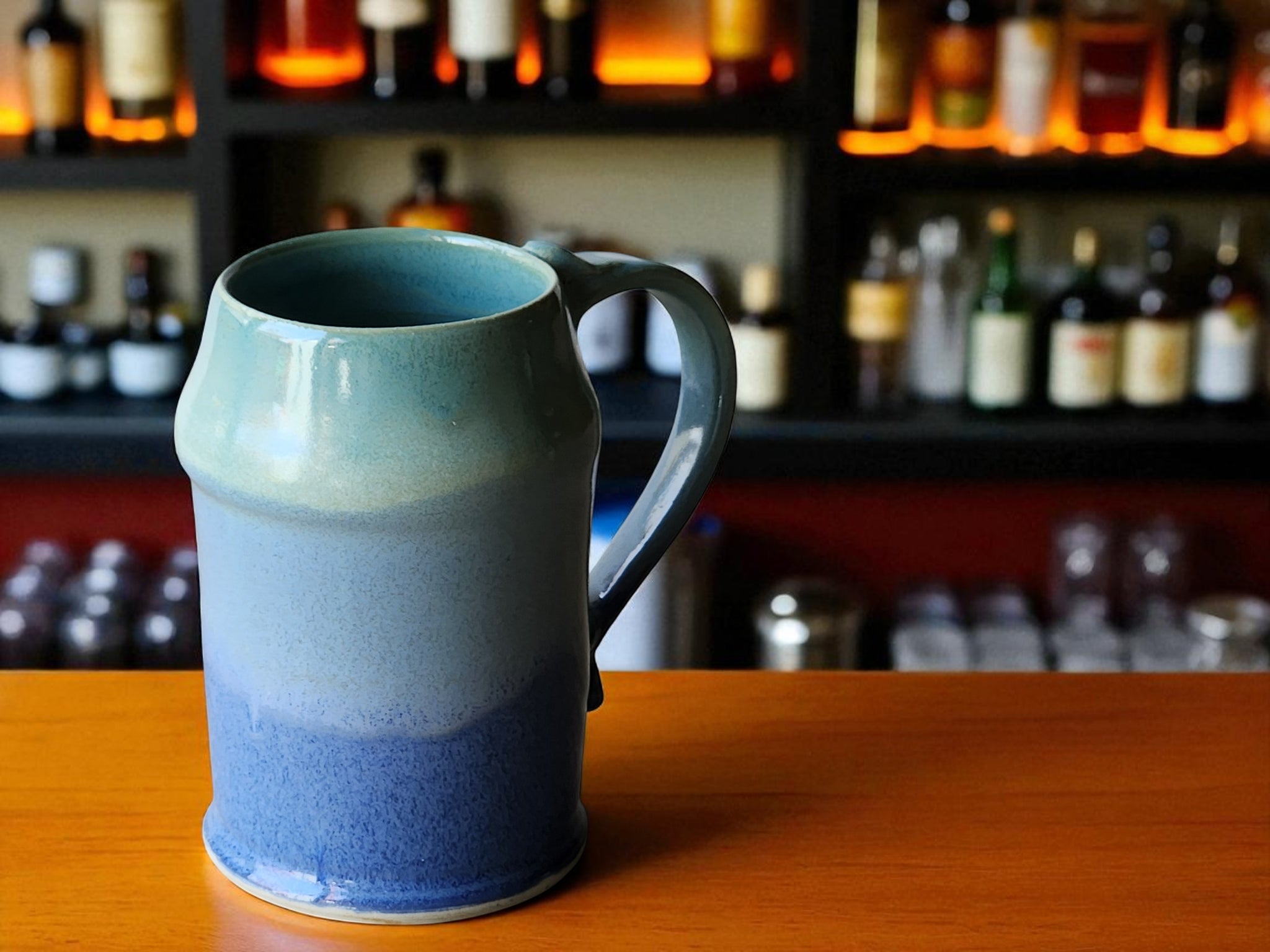 Handmade Ceramic Beer Stein – Green Pottery Gift for Men - Buxton Pottery