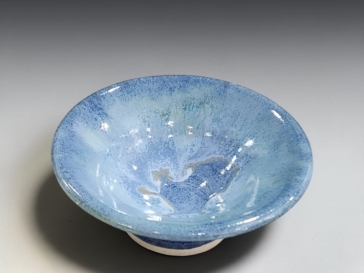 small pottery trinket bowl handmade Australia unique glaze pattern
