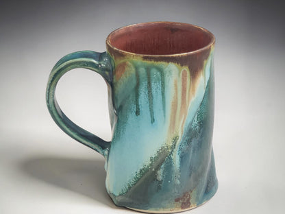 Handmade Australian pottery mug featuring unique Bush Creek Earth glaze and organic wheel-thrown design