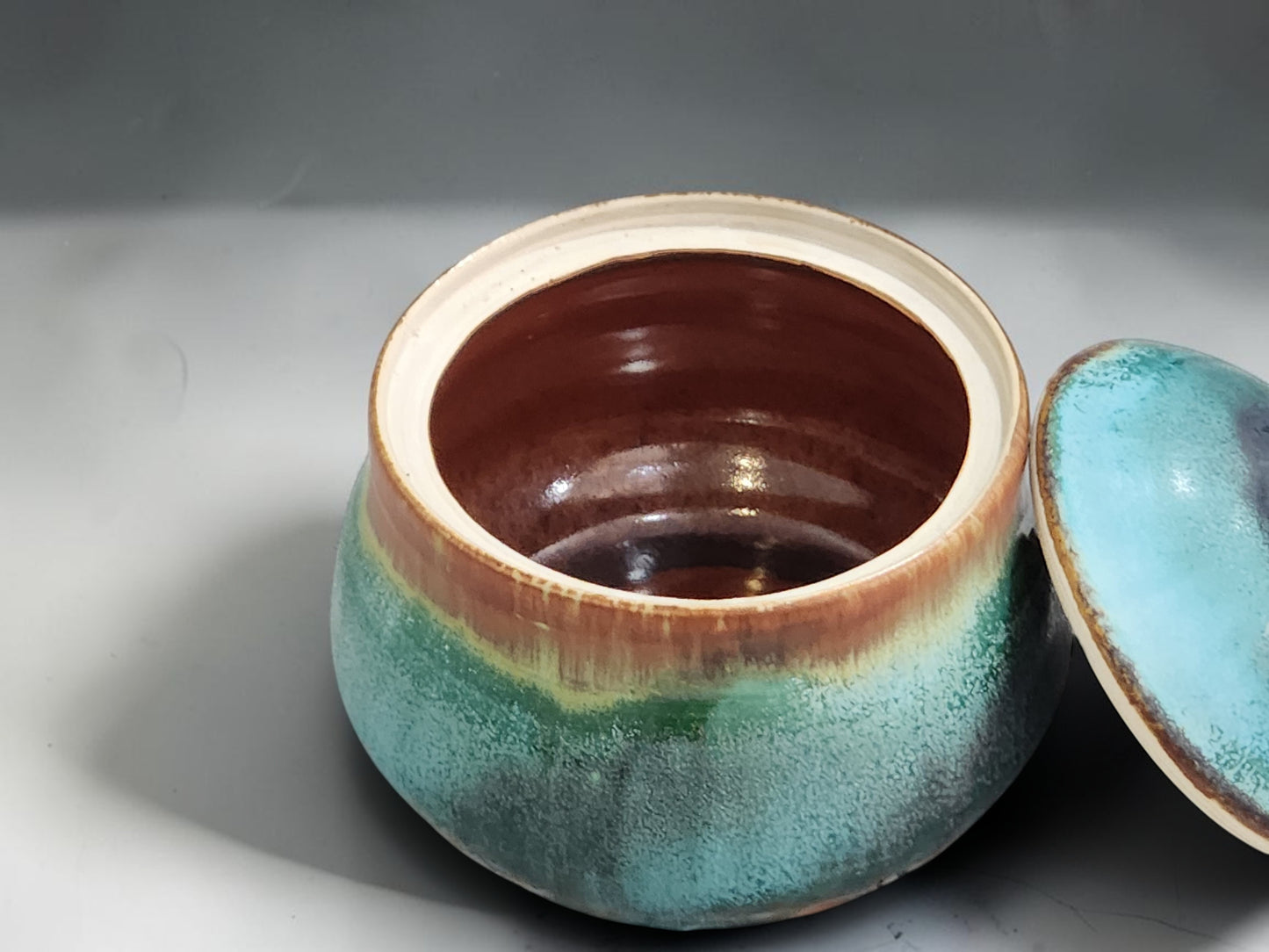 Food-safe handmade pottery canister with matching lid