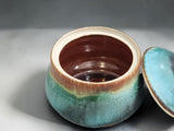 Food-safe handmade pottery canister with matching lid