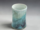 Bush Creek Mist handmade pottery mug 340ml in soft blue green stoneware glaze