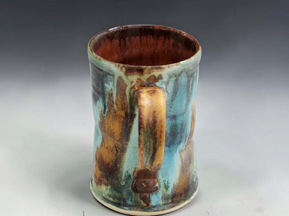 Handmade ceramic mug 350ml with earthy glaze tones, made in Melbourne pottery studio