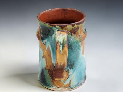 Buxton Pottery handmade 400ml mug from the Bush Creek Collection, one-of-a-kind stoneware coffee cup