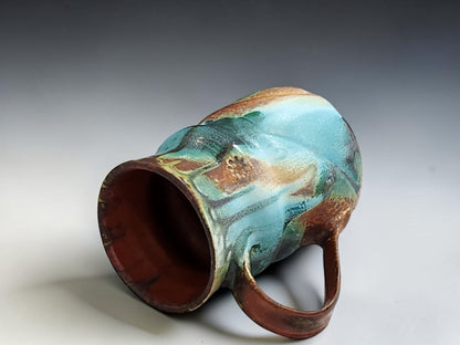 Buxton Pottery handmade 400ml mug from the Bush Creek Collection, one-of-a-kind stoneware coffee cup