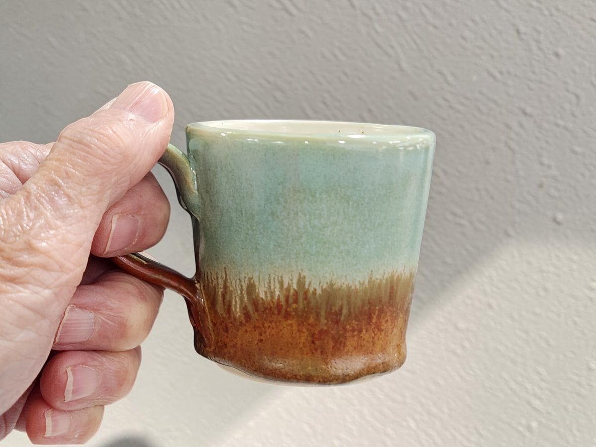 Side view of small 100–120ml stoneware coffee cup