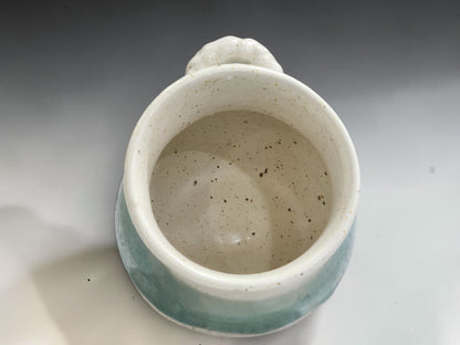 Buttermilk and green glazed salt pig handmade in Melbourne