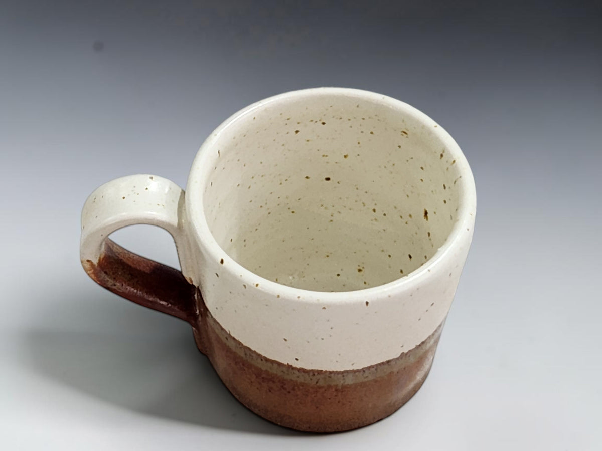 Small 100ml pottery coffee cup with a one-finger handle