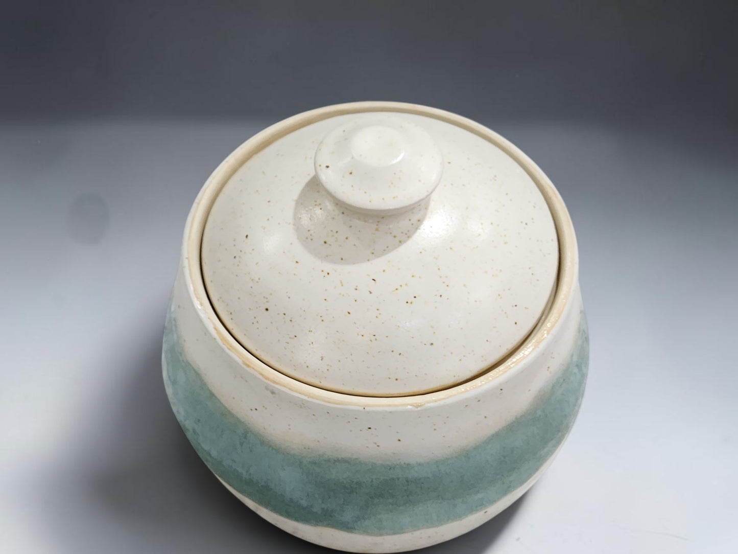 Handmade stoneware sugar bowl with lid for tea, coffee and kitchen bench styling