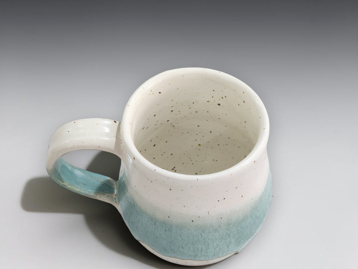 300ml handmade ceramic mug with soft green glaze