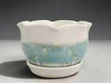 ceramic berry bowl with saucer handmade pottery colander dish