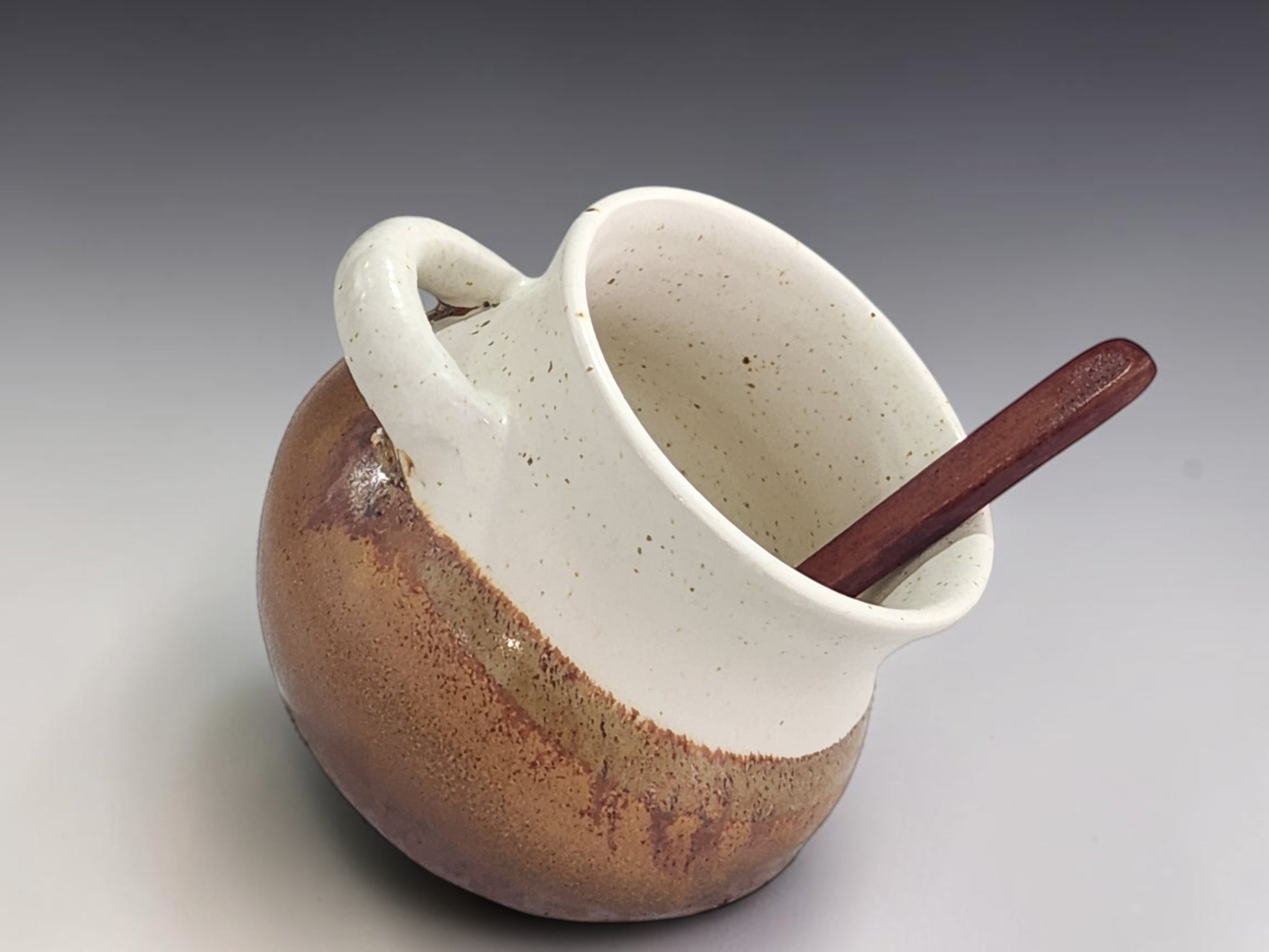 Wheel-thrown stoneware salt pig for everyday cooking, handmade in Melbourne pottery studio