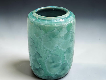 Australian studio pottery vase with one-of-a-kind crystal glaze