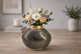 deep green vase with gold trim for an entryway table made in Melbourne.
