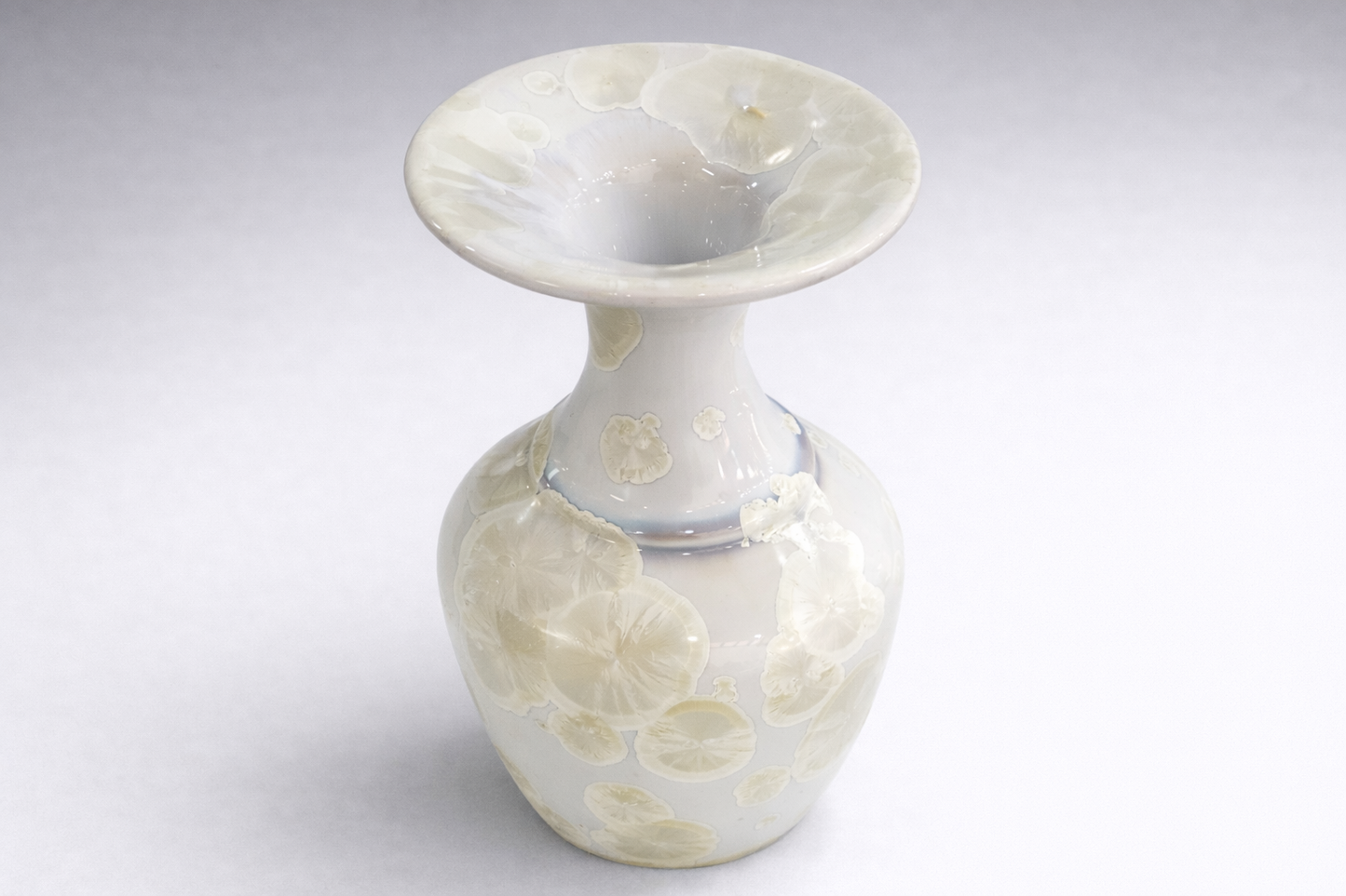 Wheel thrown large crystalline vase Melbourne handmade pottery