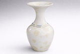 Statement white and gold artisan ceramic vase for modern home decor