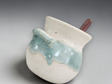Handmade pottery salt pig for kitchen bench salt storage