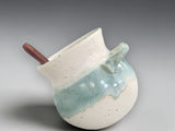 Australian handmade salt pig with rounded shape and wide opening