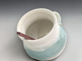 Functional ceramic salt pig with wooden scoop