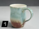 Handmade Pottery Mug 450ml – Green and Earth Tones Ceramic Mug - SECOND