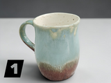 Handmade Pottery Mug 450ml – Green and Earth Tones Ceramic Mug - SECOND