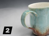 Handmade Pottery Mug 450ml – Green and Earth Tones Ceramic Mug - SECOND