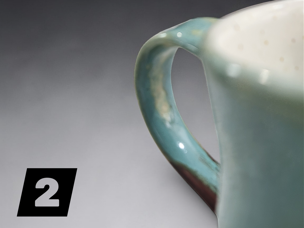 Handmade Pottery Mug 450ml – Green and Earth Tones Ceramic Mug - SECOND