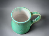 Australian handmade ceramic mug with glossy green finish